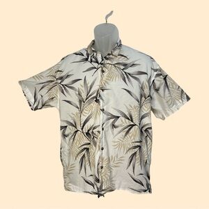 Jack & Jones Neutral Colors Hawaiian Short Sleeve Shirt Button Down Size Small